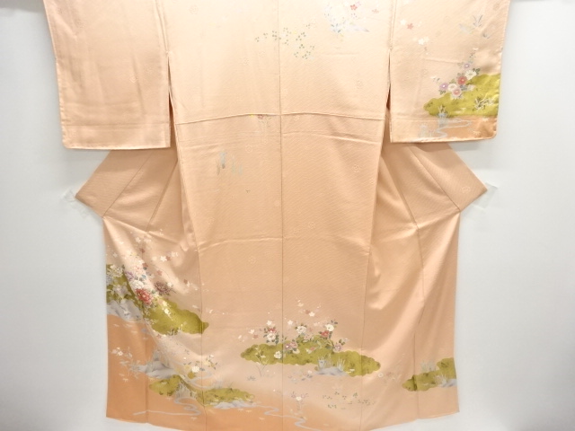 金彩雲に草花模様刺繍訪問着